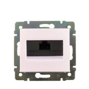 Розетка компьютерная RJ45 Cat.6 (FTP) одинарная цвет белый