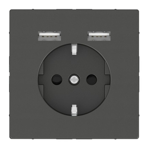 Розетка USB двойная цвет антрацит