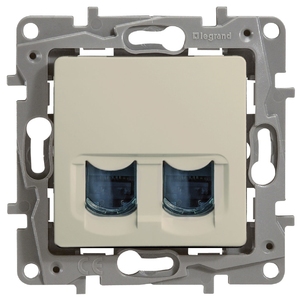 Розетка компьютерная RJ45 Cat.6 (UTP) двойная цвет слоновая кость