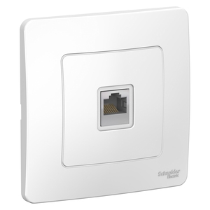 Розетка с рамкой компьютерная RJ45 Cat.5e (UTP) одинарная цвет белый