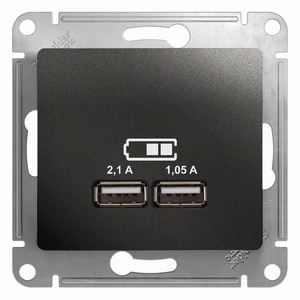 Розетка USB двойная цвет антрацит