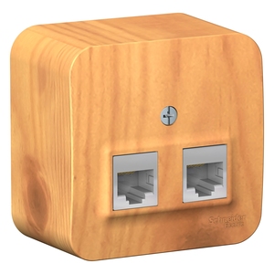 Розетка компьютерная RJ45 Cat.5e (UTP) двойная цвет ясень