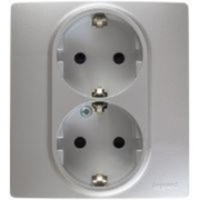 Розетка USB двойная цвет алюминий