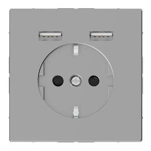 Розетка USB двойная цвет нержавеющая сталь