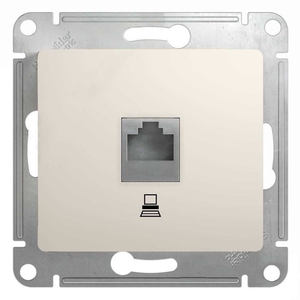 Розетка компьютерная RJ45 Cat.5e (UTP) одинарная цвет молочный