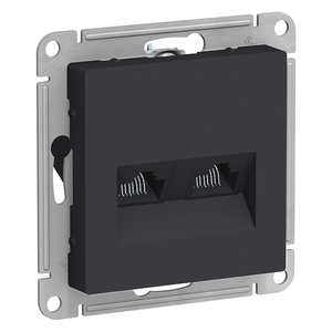 Розетка компьютерная RJ45 Cat.5e (UTP) двойная цвет карбон