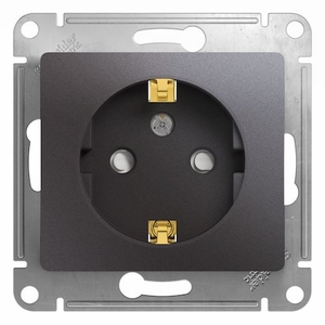 Розетка одинарная графитового цвета