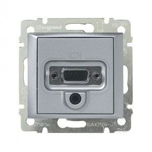 Розетка двойная VGA+Jack цвет алюминий