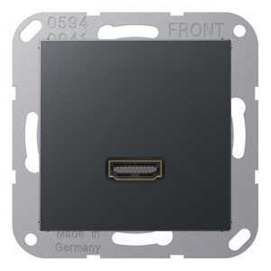 Розетка HDMI цвета антрацит матовый