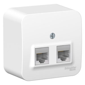 Розетка компьютерная RJ45 Cat.5e (UTP) двойная цвет белый
