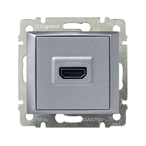 Розетка HDMI цвета алюминий