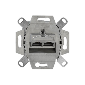 Механизм розетка компьютерная RJ45 Cat.6 (STP) двойная цвет антрацит матовый