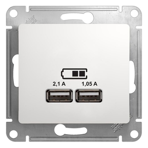 Розетка USB двойная цвет белый