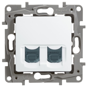 Розетка компьютерная RJ45 Cat.6 (UTP) двойная цвет белый