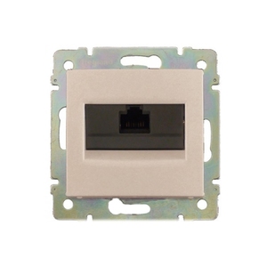 Розетка компьютерная RJ45 Cat.6 (FTP) одинарная цвет слоновая кость