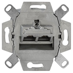 Механизм розетка компьютерная RJ45 Cat.6 (STP) двойная цвет антрацит матовый