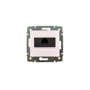 Розетка компьютерная RJ45 Cat.6 (UTP) одинарная цвет белый